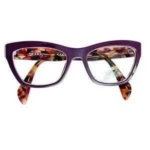 Prada VPR 14Q Purple Acetate Optical Frames 51-17-140 Made in Italy, with case